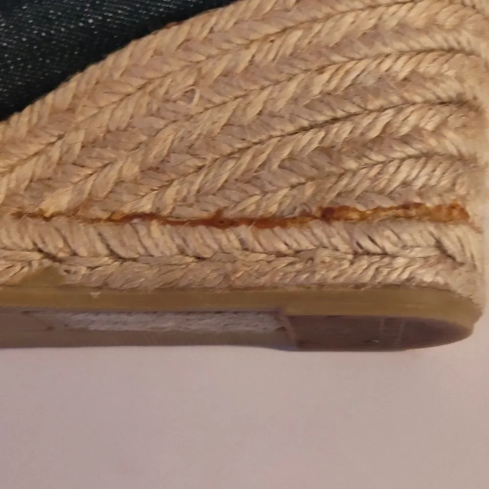 Coach Ireena Espadrille Wedge Platform Heels Size 10 blue denim/Brown size 6 - Picture 5 of 13